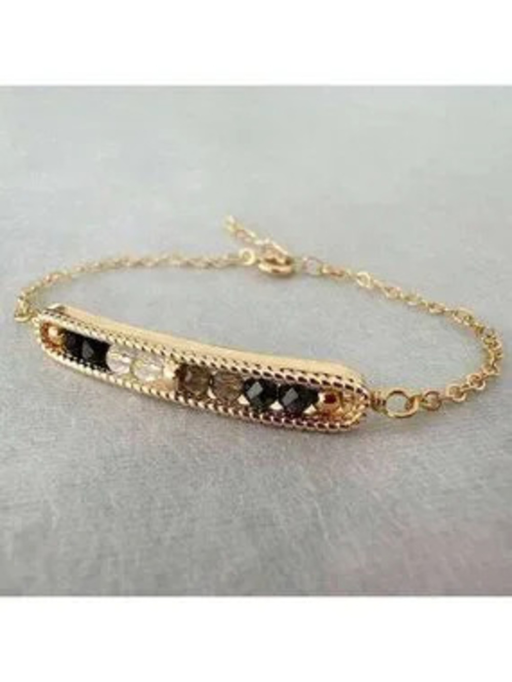 Gold Bar Bracelet Minimalist Adjustable Chain Bracelet
